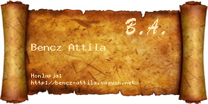 Bencz Attila névjegykártya