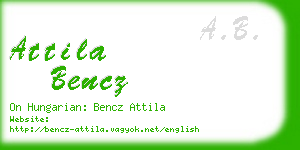 attila bencz business card